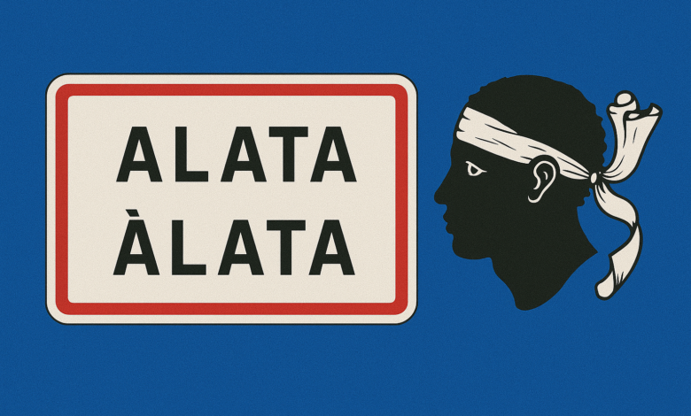 Panneau d’entrée d’Alata en Corse.