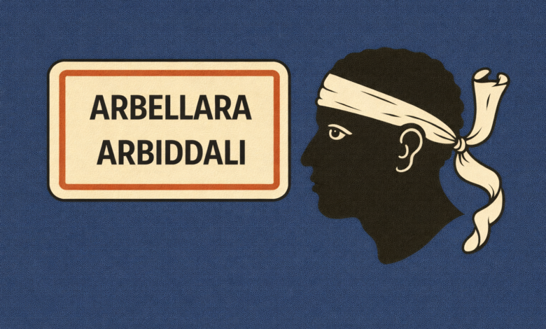 Panneau Arbiddali avec tête corse noire