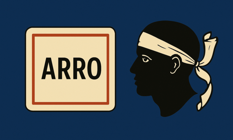 Panneau ARRO et tête de Maure corse