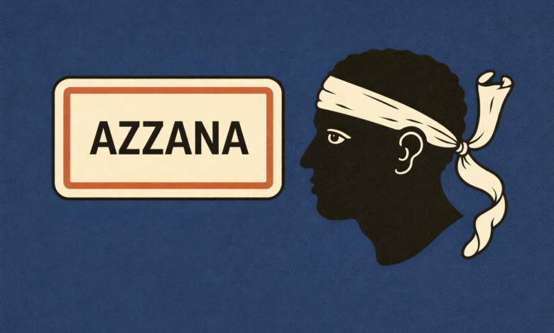 Panneau Azzana avec tête de Maure corse