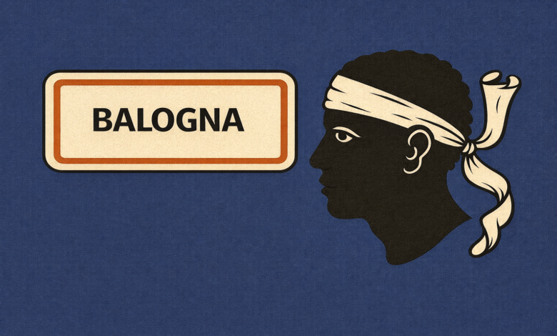 Panneau Balogna avec tête de Maure corse