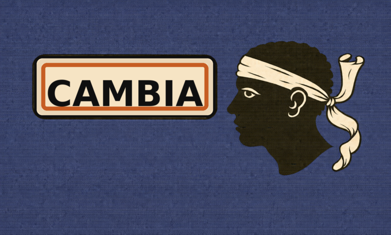 Panneau Cambia avec tête de Maure corse