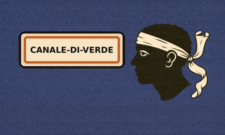 Drapeau corse avec nom Canale-di-Verde