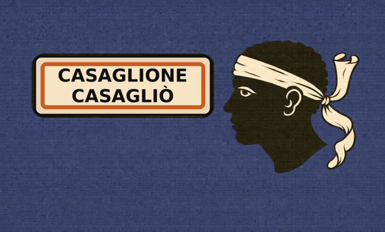 Panneau Casaglione avec drapeau corse