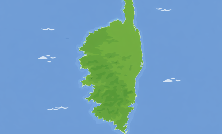 Carte illustrée de l'île de Corse