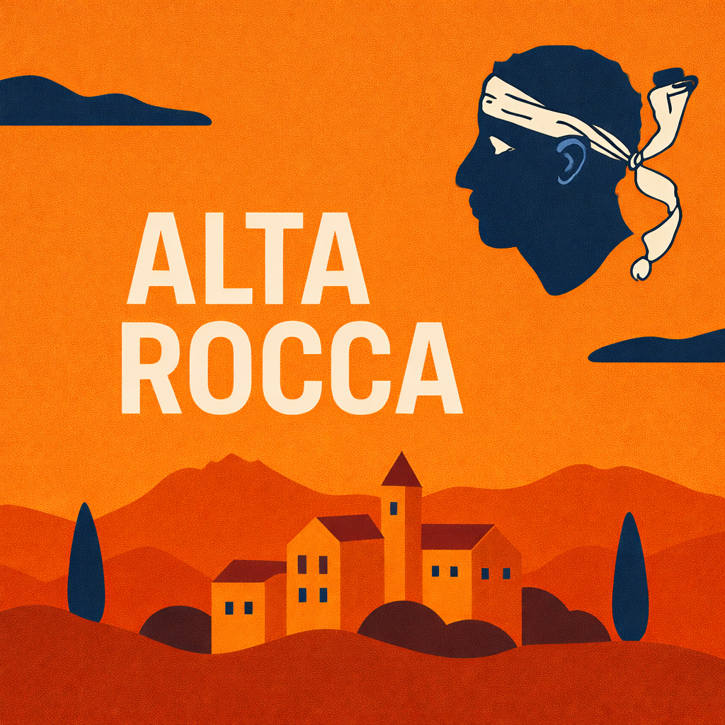 Affiche colorée d'Alta Rocca en Corse