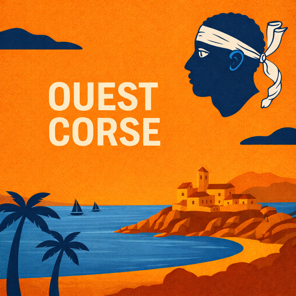 Affiche touristique Ouest Corse bord de mer